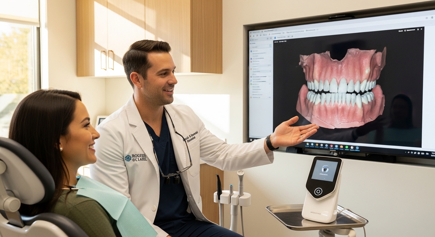 Dental consultation at Rogers and Clark with advanced technology